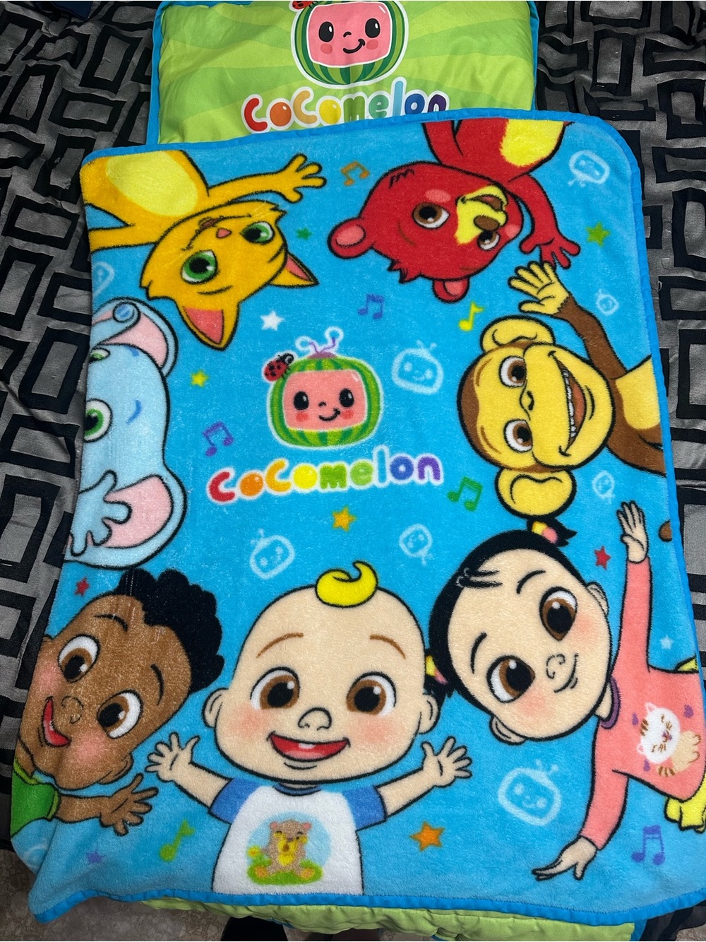 CoComelon Kids Blue Plush Blanket and Pillow Set